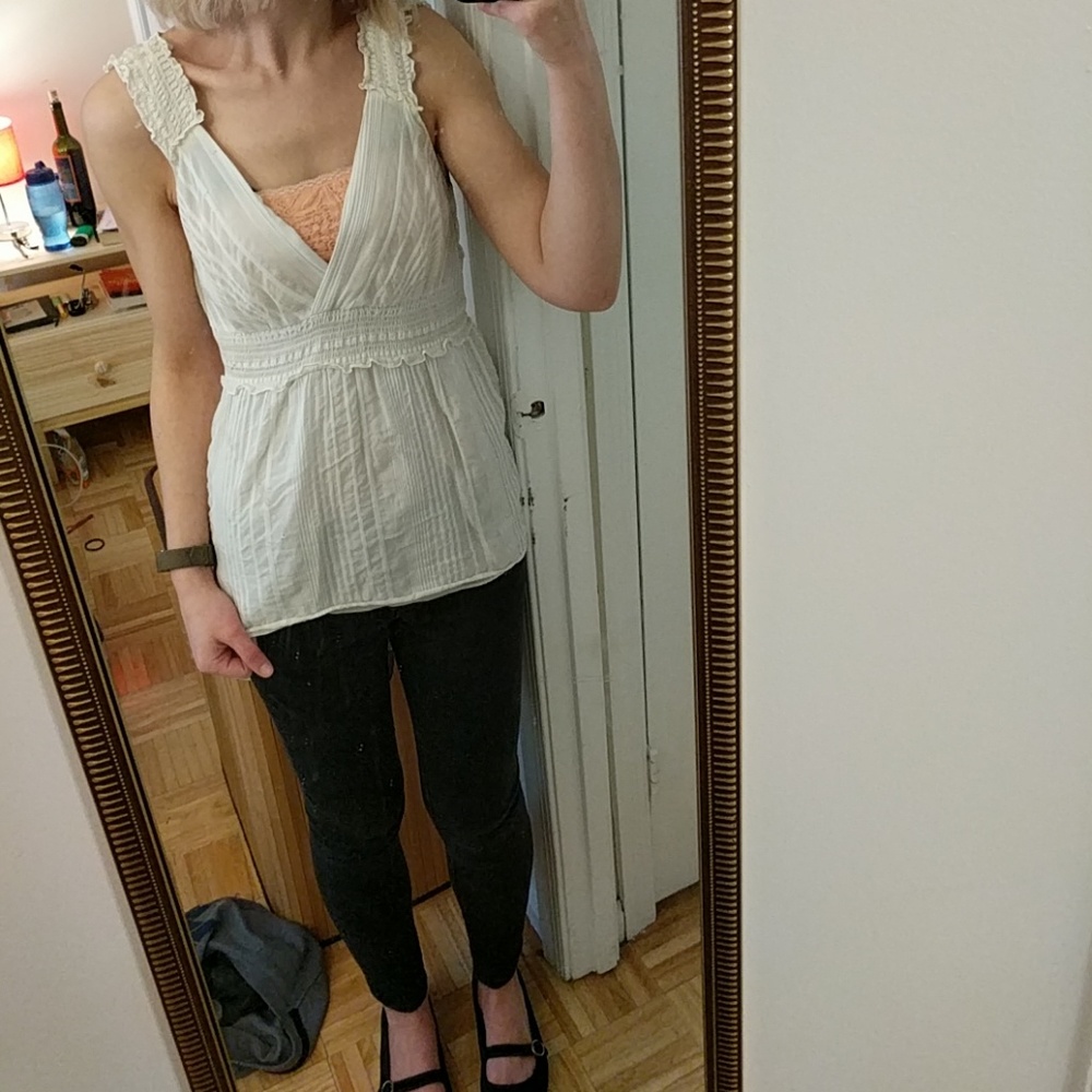 White flowy sleeveless top